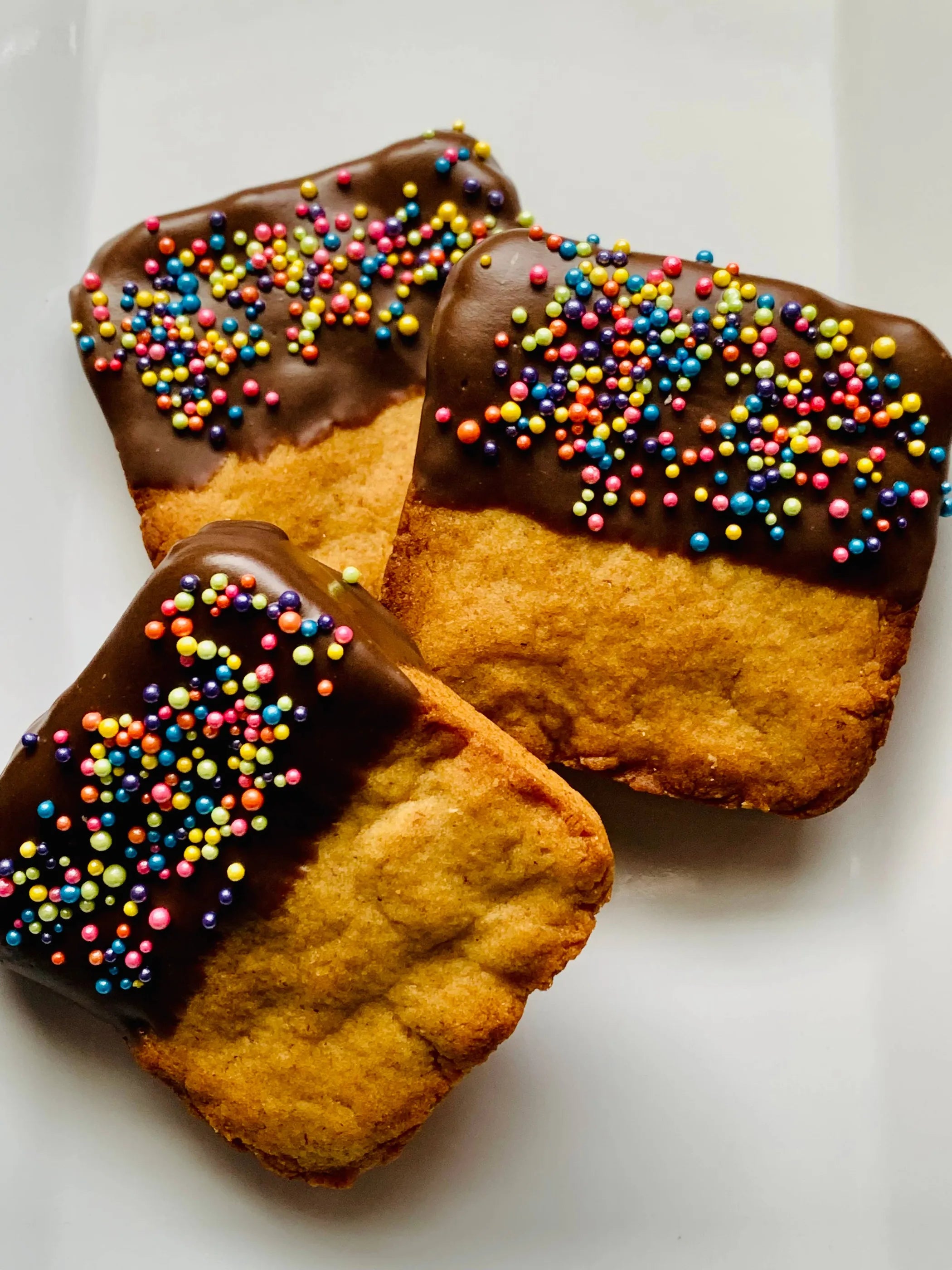Banana Bark Bar Cookie Dipped in Rich Carob with Sprinkles