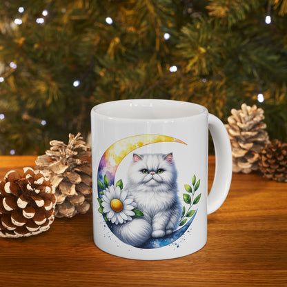 Whimsical Floral Cat Ceramic Mug - 11oz & 15oz