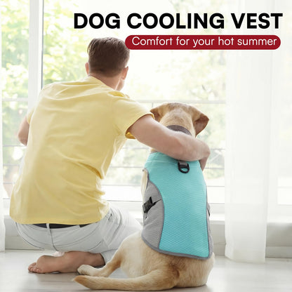 Dog Cooling Jacket For Large Dogs, Pet Cooling Vest With Mesh And D Ring, Dog Reflective Stripe Cooler Jacket For Beach, Hiking, Walking