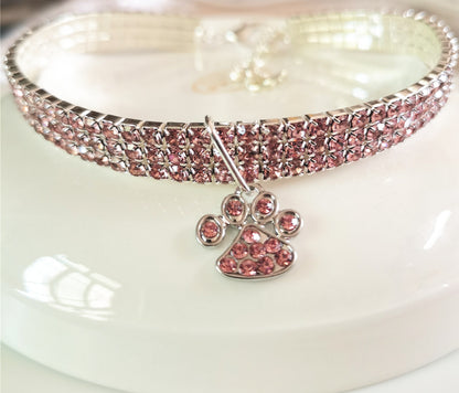 Pet Collar With Diamonds, Mixed-color Cat And Dog Supplies, Cat Claws, Elastic Cat And Dog Necklace Jewelry
