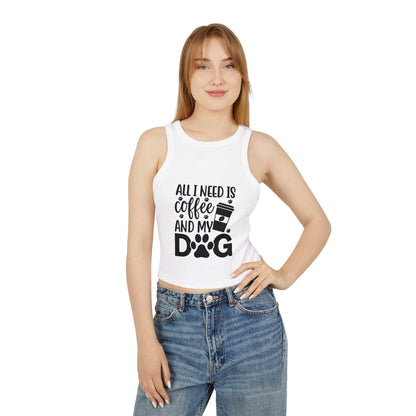 Dog Lover Coffee Micro Rib Racer Tank Top