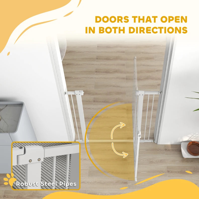 Dog Gate - Extra Wide Walk Through with Cat Door - Purrfect Pet Haven