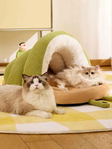 Cozy Caterpillar Shape Pet Nest with Plush Interior