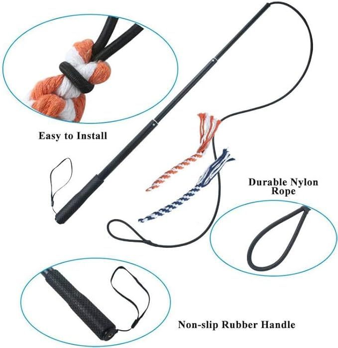 Dog Flirt Pole - Extendable Teaser Wand for Training