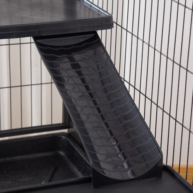 Small Animal Cage - 3-Tier Rolling with Wheels & Ramp - Purrfect Pet Haven