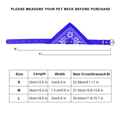 Pet Bandana Collar Adjustable - Leather Triangle Scarf