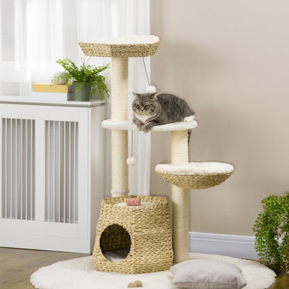 47 Inch Cat Tree Activity Center - Natural