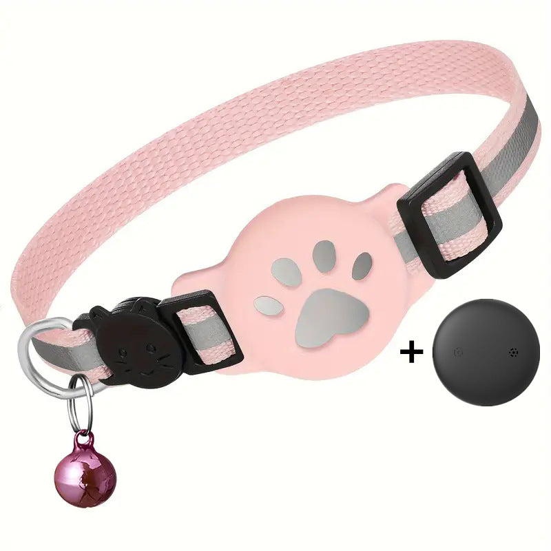 Paw Prints Tracker - Cat Collar with AirTag Holder - Purrfect Pet Haven