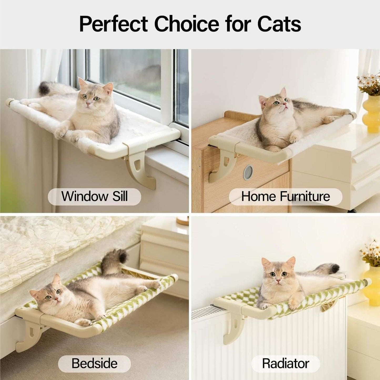 Adjustable Cat Window Perch With One-Step Sliding Clamp