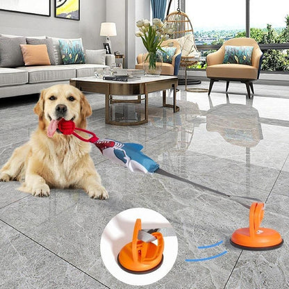Shark Shaped Interactive Twine Rope Ball Dog Pet Chew Squeaky Toy With Suction Cup