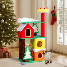 Grand Holiday Tower - 56in Christmas Cat Tree Condo
