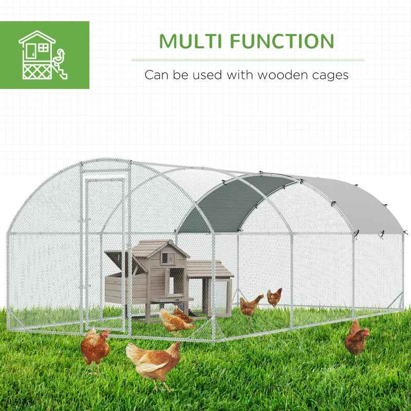 Large Metal Chicken Coop - Waterproof Dome Shaped Cover
