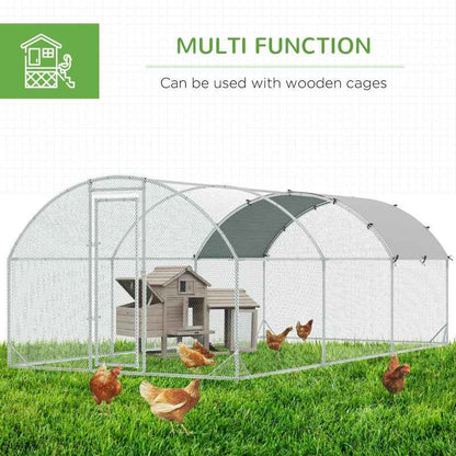 Large Metal Chicken Coop - Waterproof Dome Shaped Cover