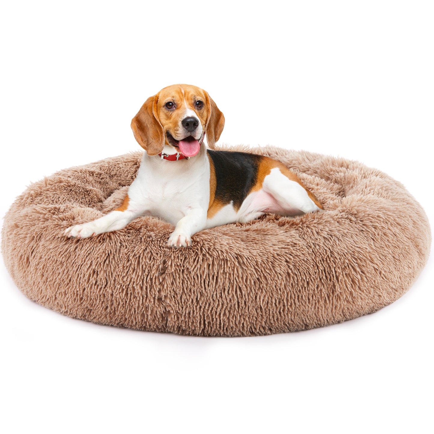 Pet Bed - Round Fluffy Plush for Dogs & Cats