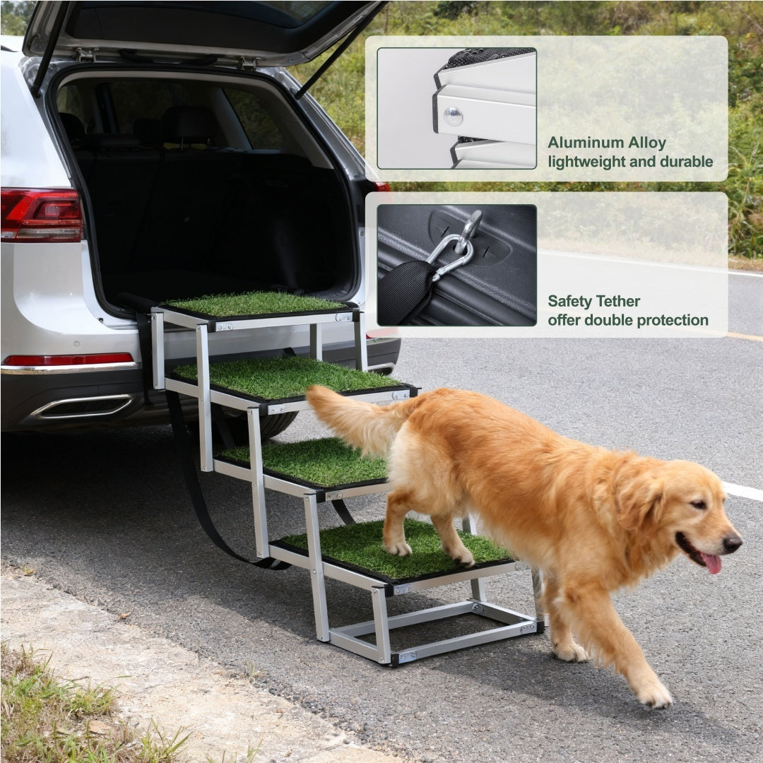 Foldable Dog Ramp for Cars - Portable Stairs for Large Dogs 250lbs - Purrfect Pet Haven