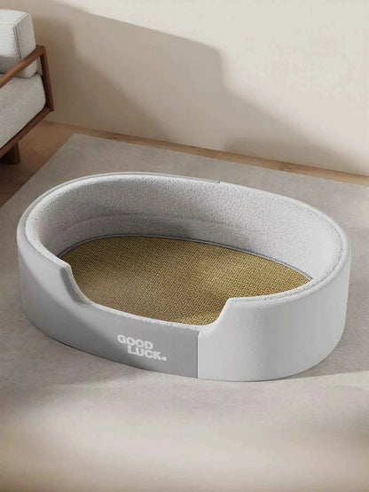 Thickened Oval Two-Tone Plush Pet Nest