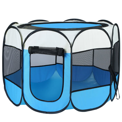 Portable Foldable Pet Tent - 8-Panel Exercise Pen with Dual Zippers