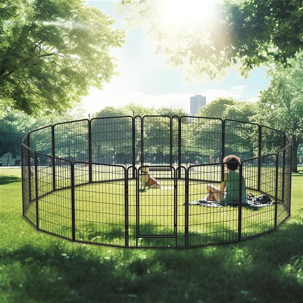 16 Piece Heavy Duty Metal Pet Sports Fence - Exercise Playpen