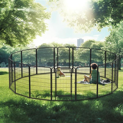 16 Piece Heavy Duty Metal Pet Sports Fence - Exercise Playpen