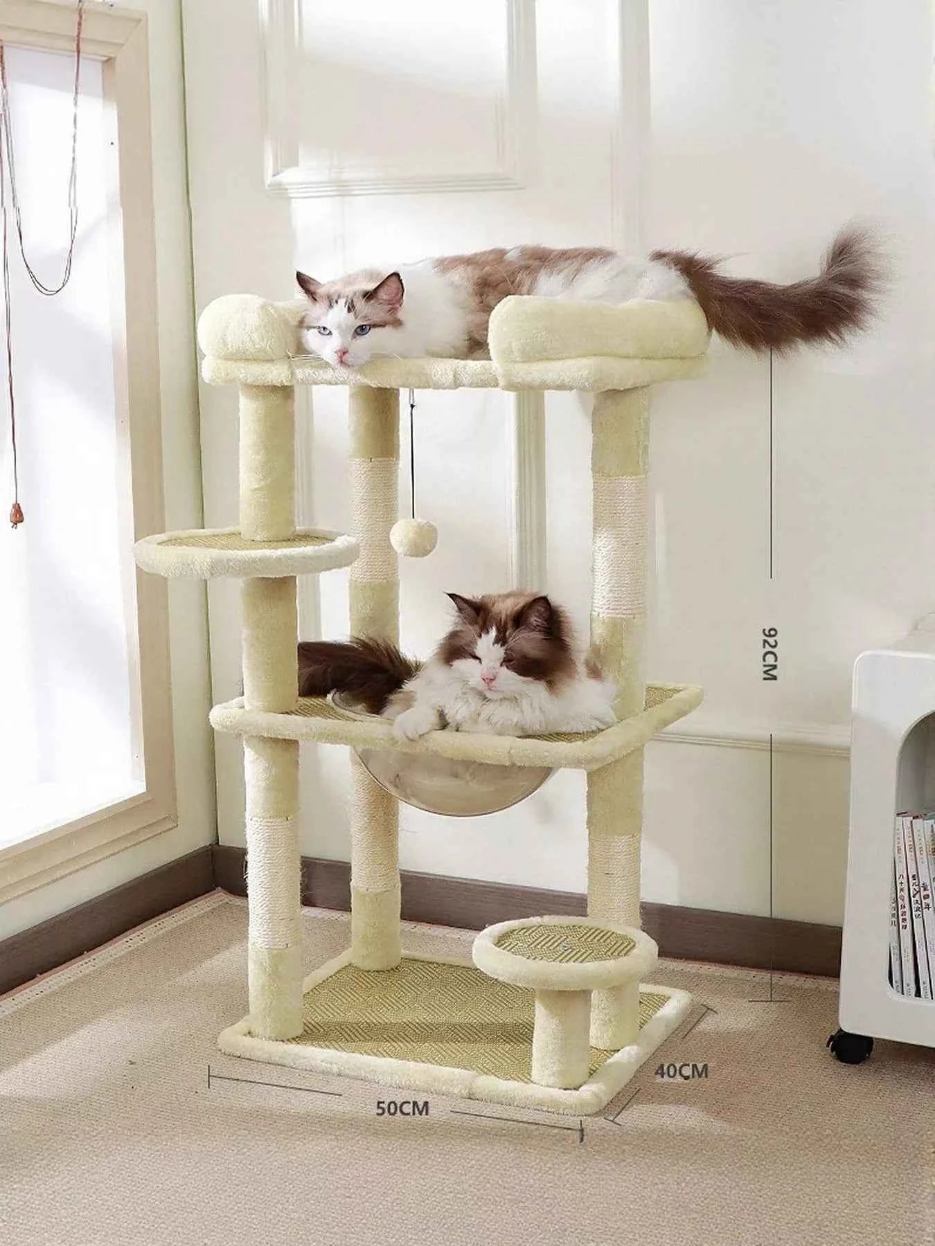 Plush Cat Tree Condo - Multi-Level Scratching Posts