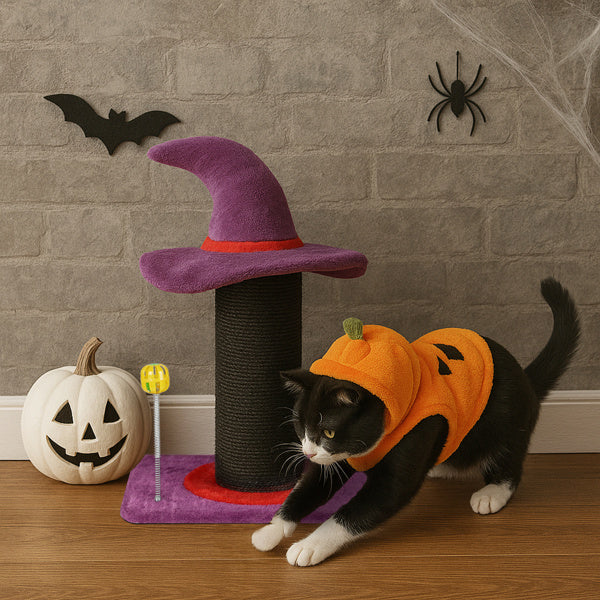 Wizard Hat Cat Scratching Post - Halloween Spooky Cat Scratcher