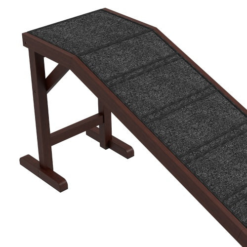 PawHut Dog Ramp for Bed - Non-Slip Carpet Pet Ramp 74x16x25
