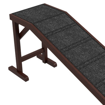 PawHut Dog Ramp for Bed - Non-Slip Carpet Pet Ramp 74x16x25