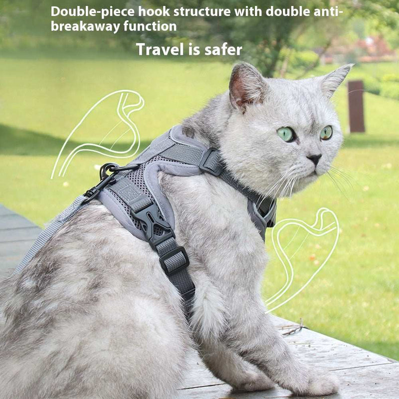 Fully Adjustable Cat Vest Pet Harness with Matching Leash
