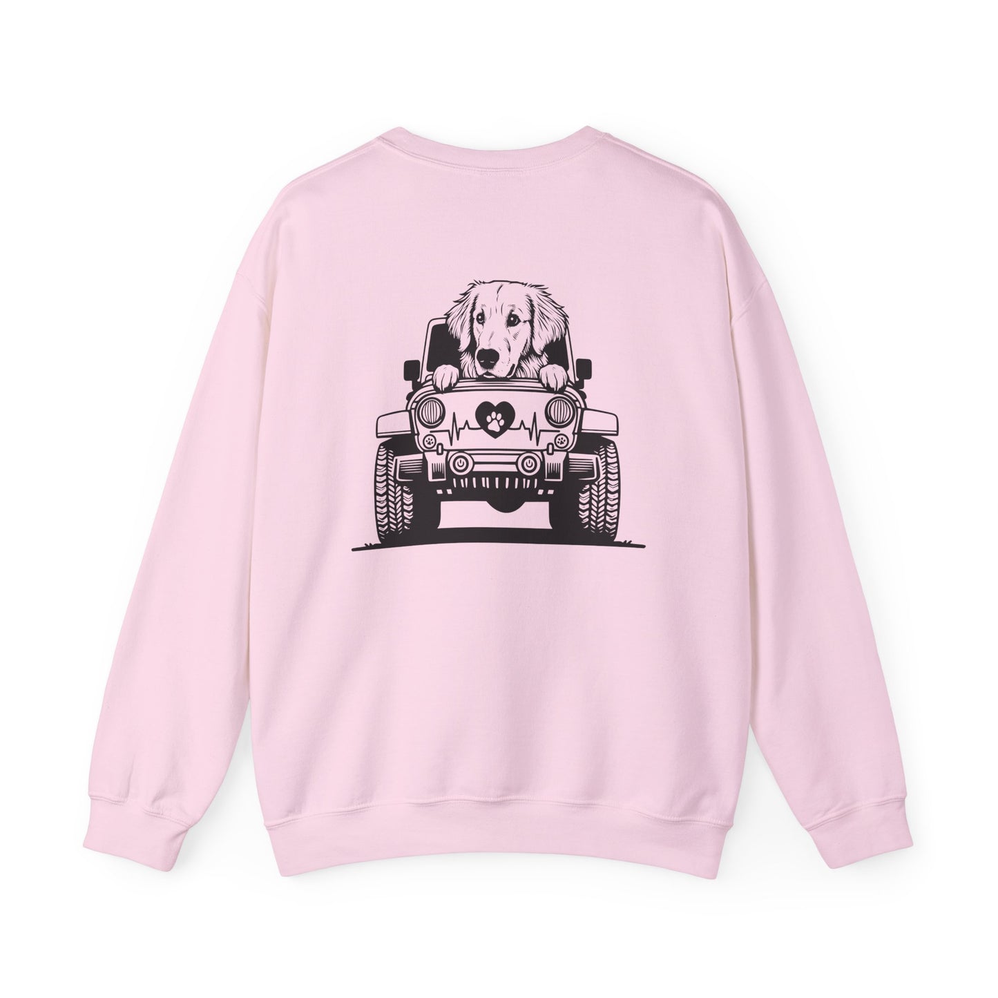 Golden Retriever Jeep Sweatshirt - Dog Lover's Heavy Blend