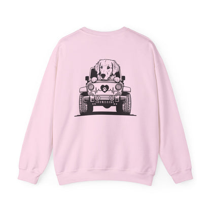 Golden Retriever Jeep Sweatshirt - Dog Lover's Heavy Blend
