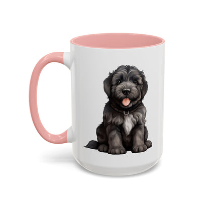 Cute Bouvier Des Flanders Dog Design Accent Coffee Mug - 11oz & 15oz