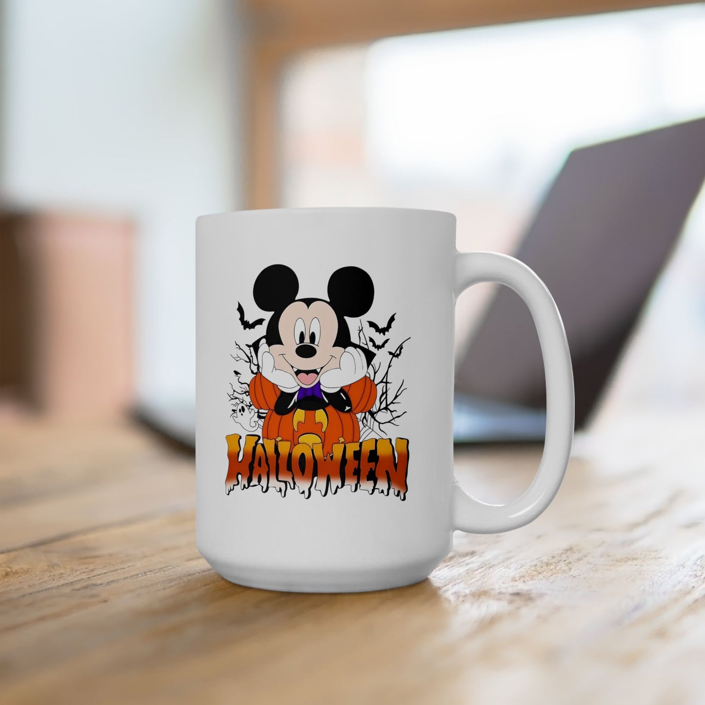 Halloween Ceramic Mug, Spooky Coffee Cup, Trick or Treat Drinkware