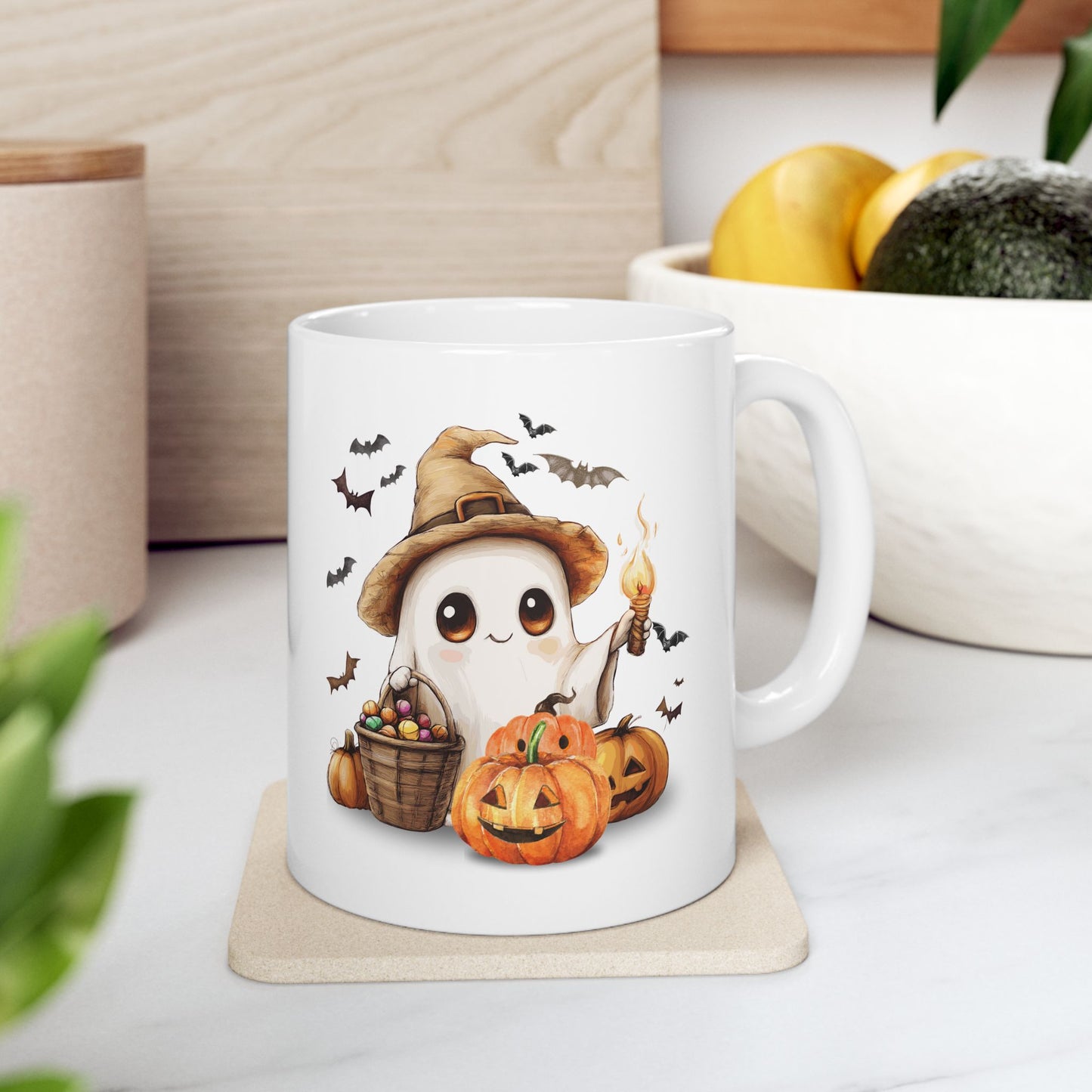 Halloween Scarecrow Ceramic Mug - Fall Coffee Cup Gift