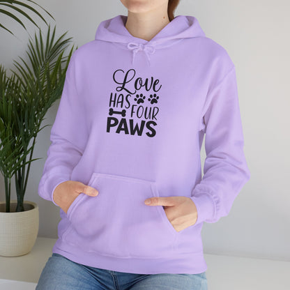 Love Has Four Paws Hoodie – Cozy Unisex Sweatshirt for Pet Lovers | Purrfect Pet Haven