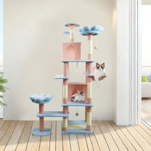 Flower Cat Tree 71" Pink - Large Condo with Removable Cushion