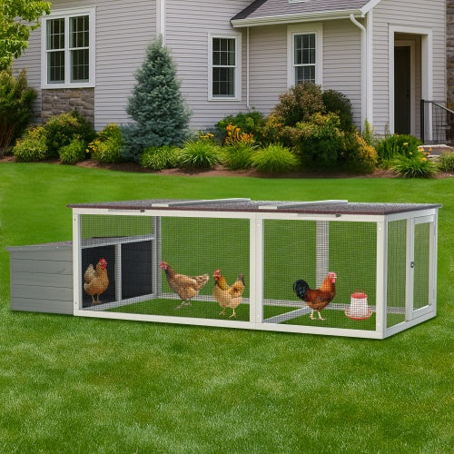 Large Wooden Chicken Coop - 21 Sq Ft with Nesting Box