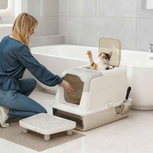 Cat Litter Box Enclosed - Stainless Steel Odor Control