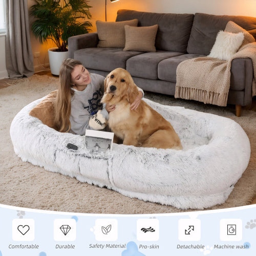 Human-Sized Dog Bed - Washable Orthopedic 71x45