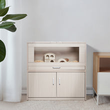 Guinea Pig Cage Wood - Hamster Habitat with Storage Cabinet