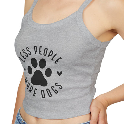 "Less People, More Dogs" Women's Spaghetti Strap Tank Top - Perfect for Dog Lovers | Purrfect Pet Haven