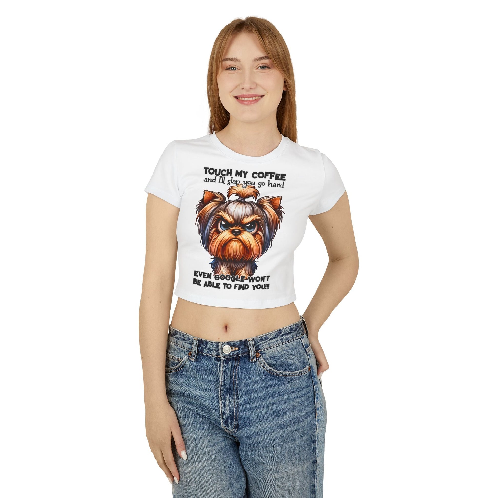Funny Women Baby Tee - Touch My Coffee and I'll Slap You Hard | Purrfect Pet Haven