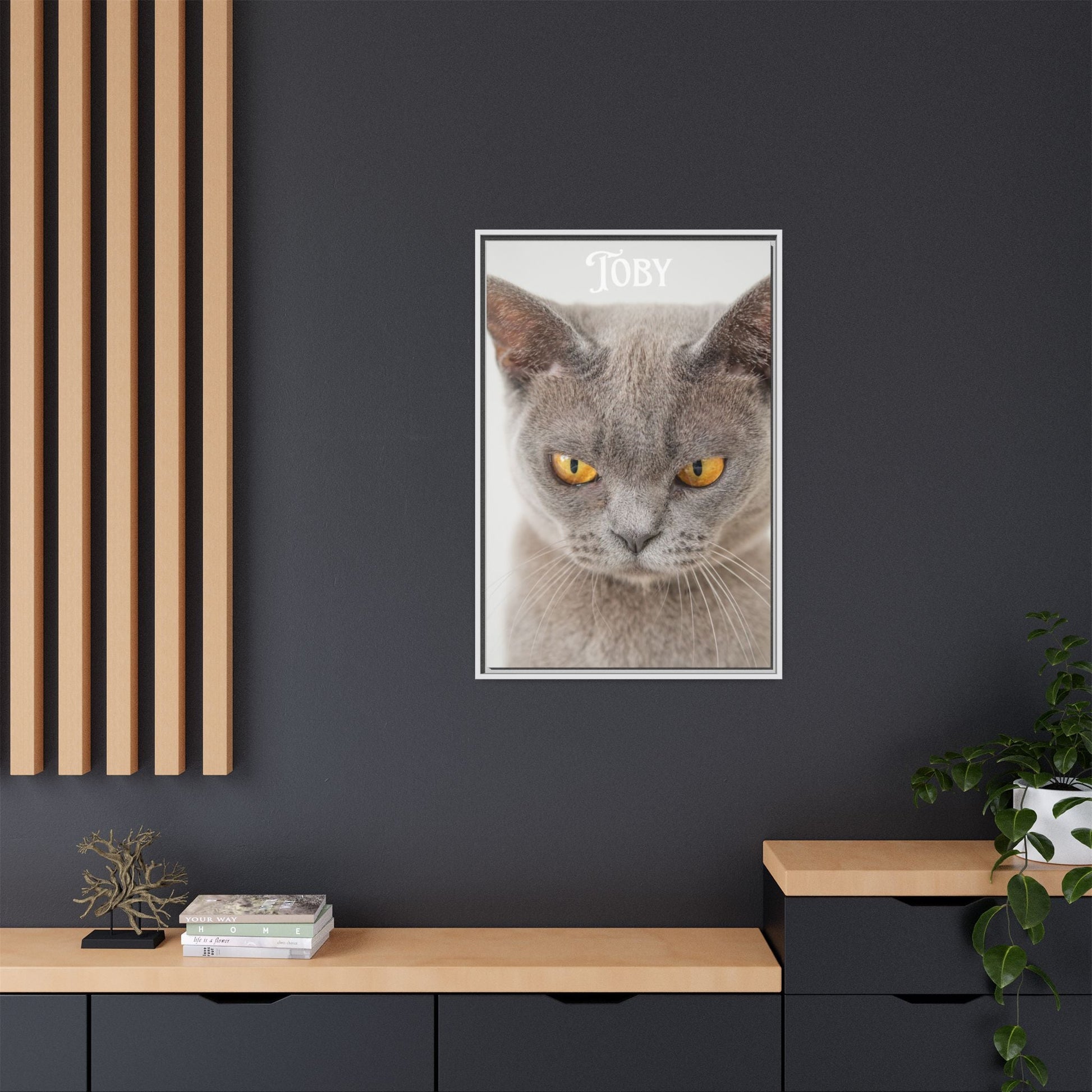 Personalized Photo Wall Art - Framed Matte Canvas Print for Pet Lovers - Customizable Name Print | Purrfect Pet Haven
