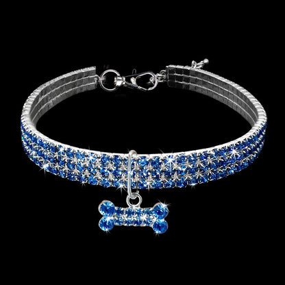 Crystal Bling Rhinestone Dog Collar for Small Medium Dogs Cats