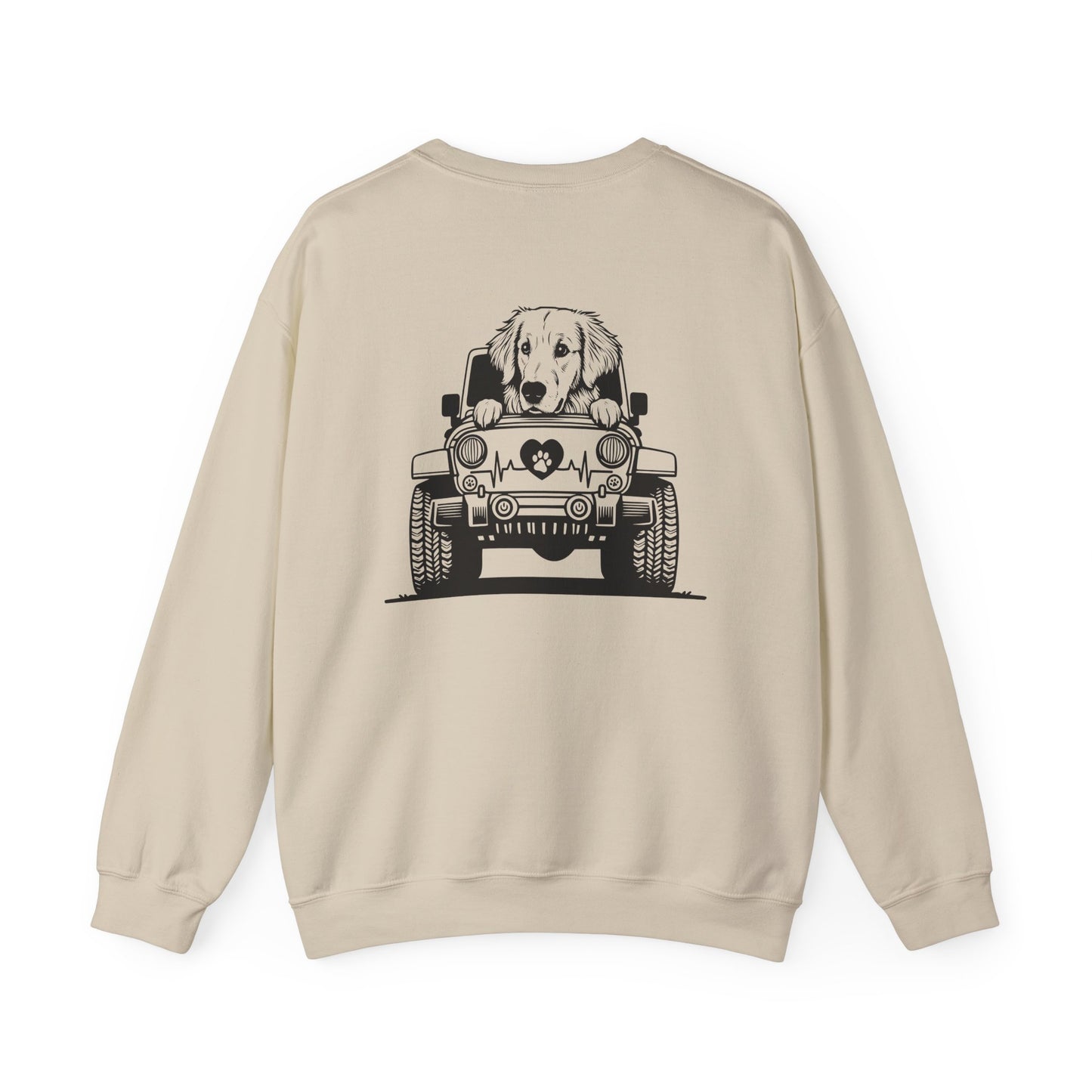 Golden Retriever Jeep Sweatshirt - Dog Lover's Heavy Blend