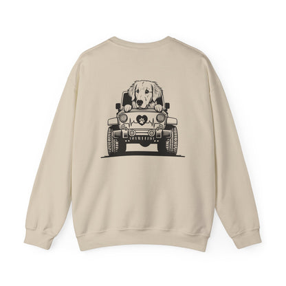 Golden Retriever Jeep Sweatshirt - Dog Lover's Heavy Blend
