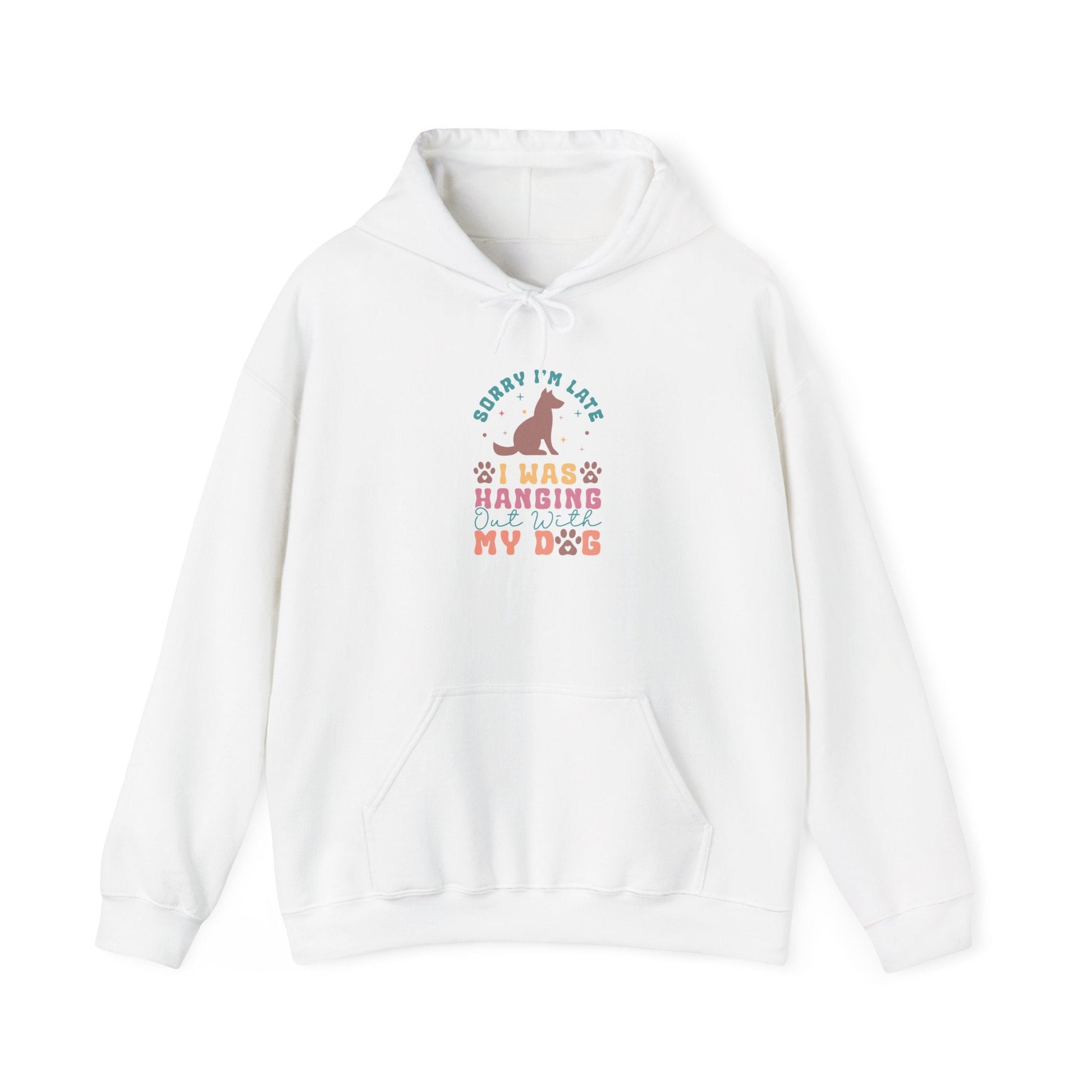 Funny Dog Lover Sweatshirt - "Sorry I'm Late, I Was Hanging Out With My Dog" - Unisex Heavy Blend™ Hoodie | Purrfect Pet Haven