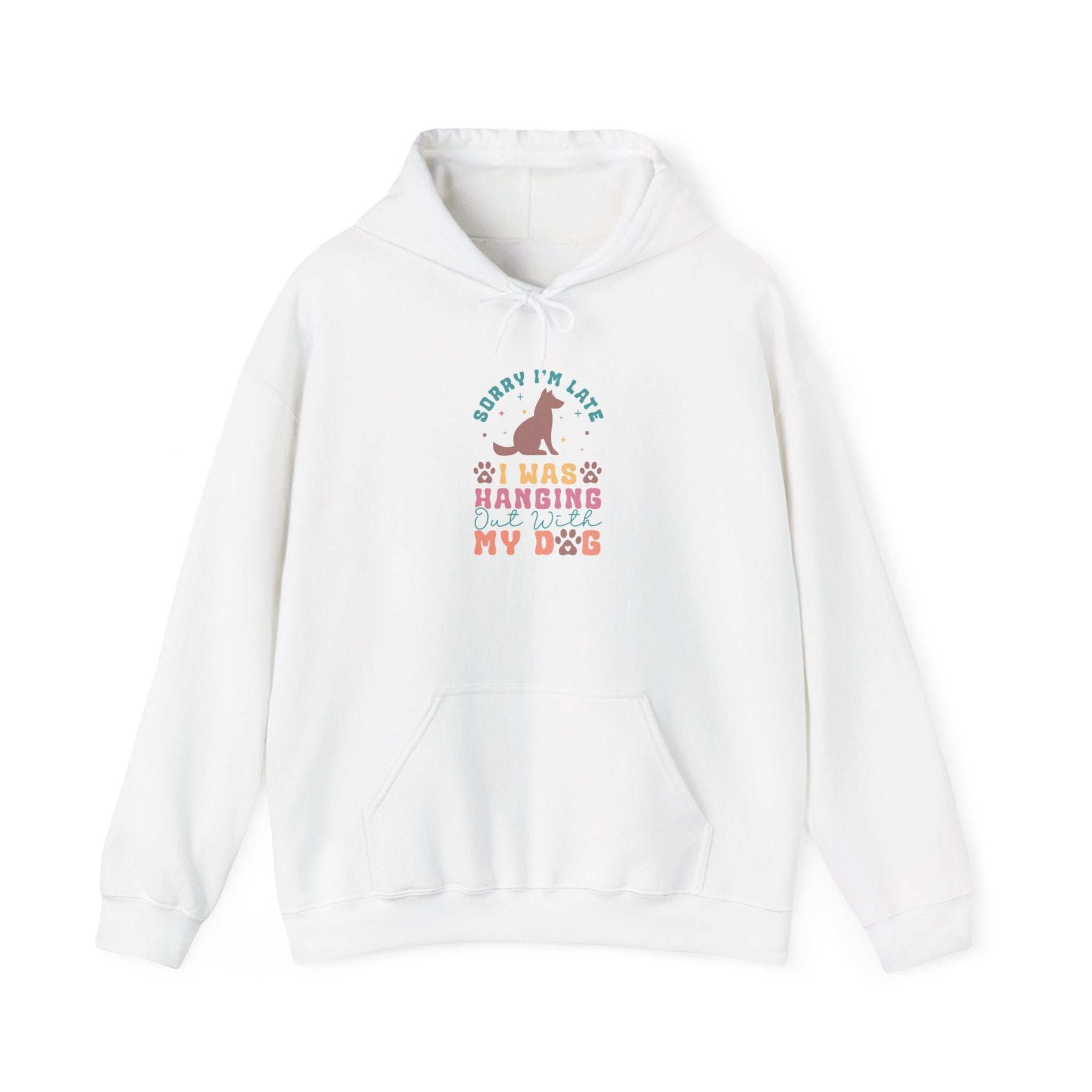 Funny Dog Lover Sweatshirt - "Sorry I'm Late, I Was Hanging Out With My Dog" - Unisex Heavy Blend™ Hoodie | Purrfect Pet Haven