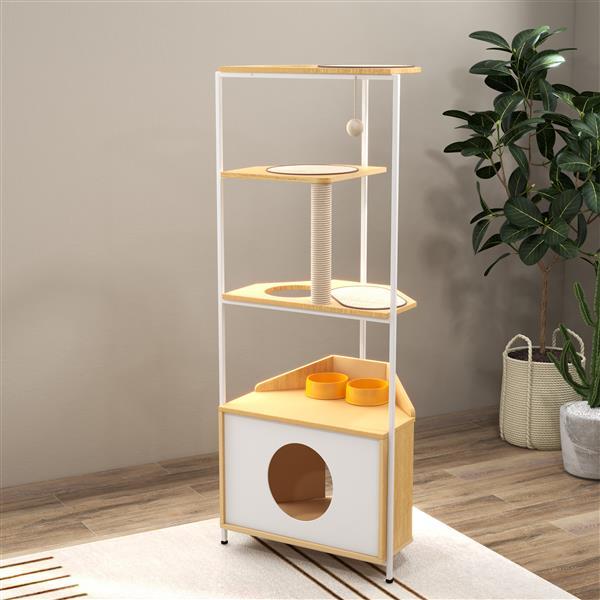 Corner Cat Tower - Space-Saving Multi-Level Cat Tree