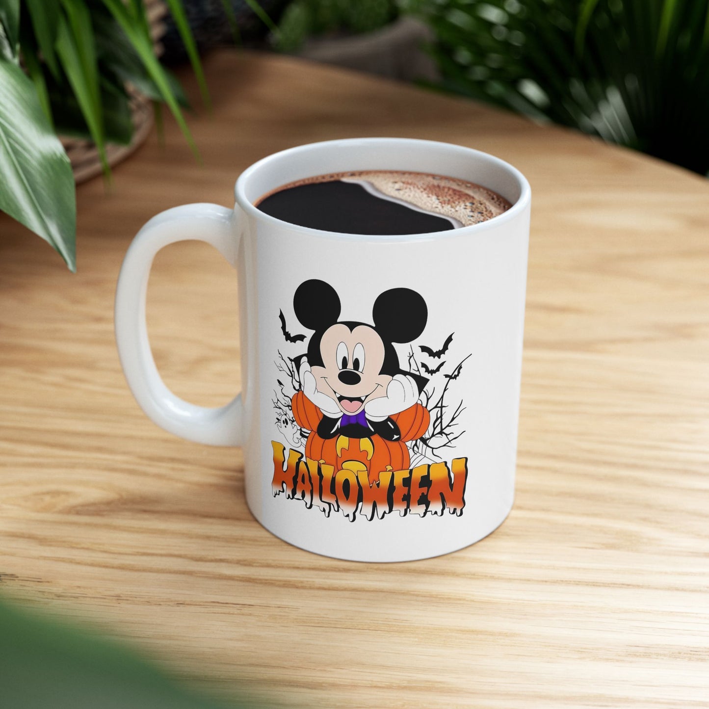 Halloween Ceramic Mug, Spooky Coffee Cup, Trick or Treat Drinkware