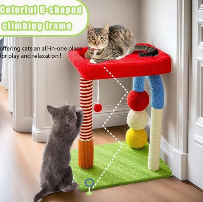 Cat Tree with Built-in Bed - Multi-Function Sisal Scratcher - Purrfect Pet Haven